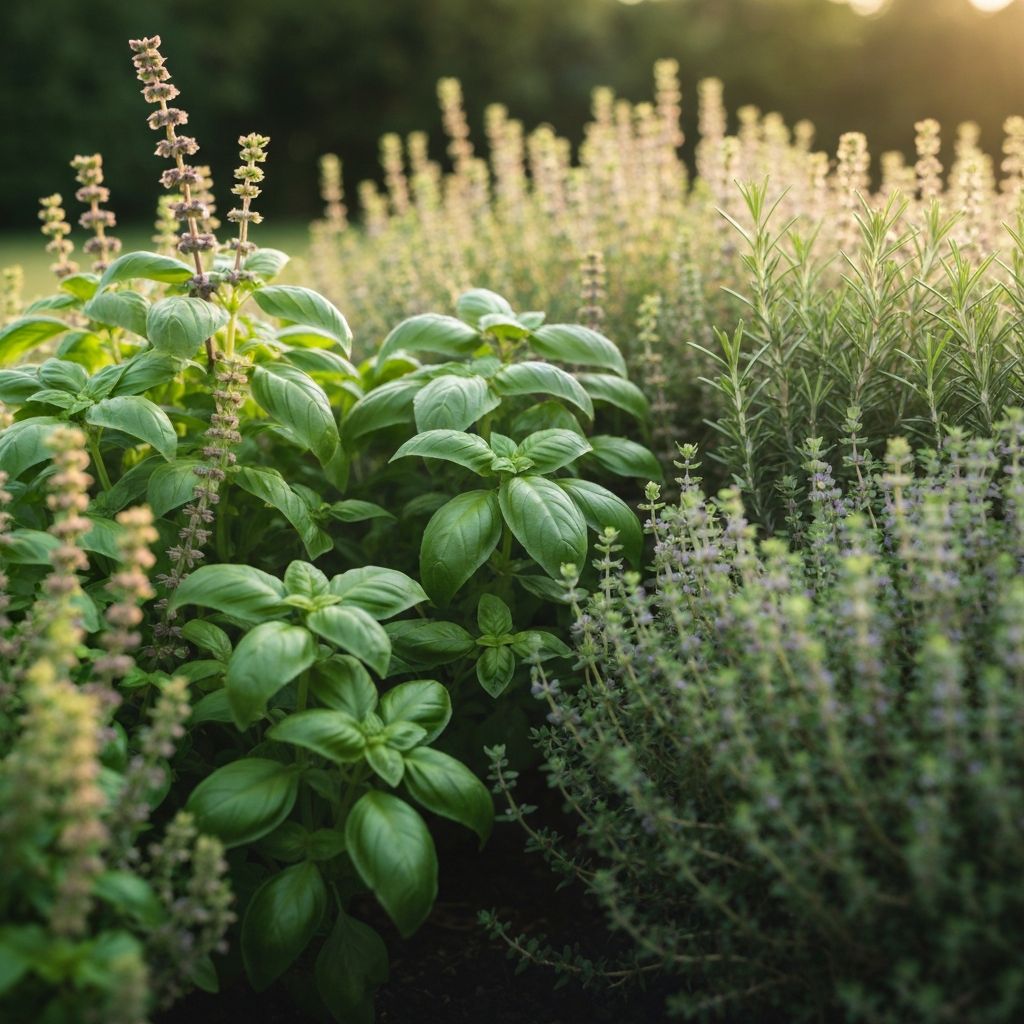 Gentle breeze carrying the scent of herbs from a garden