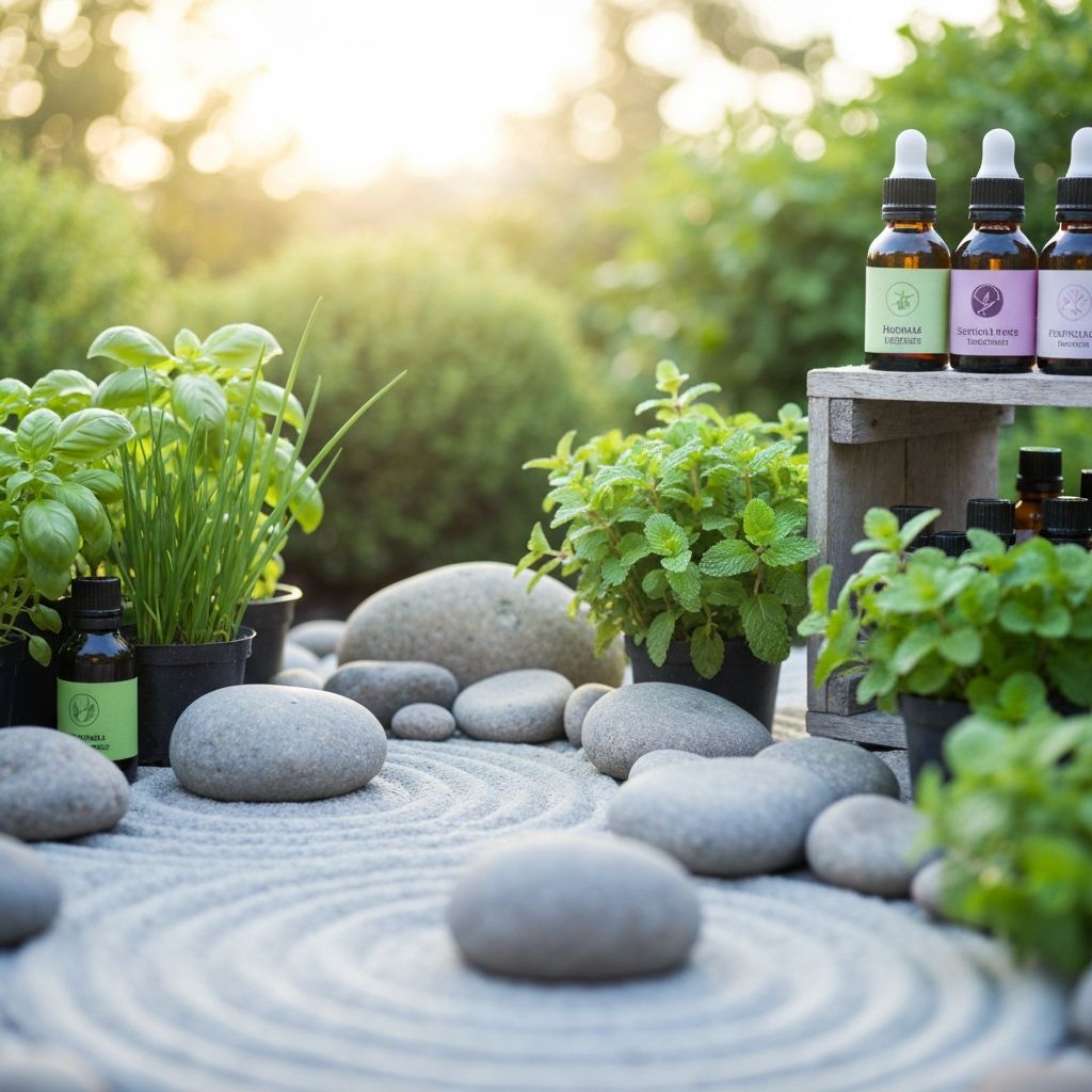 Zen garden with essential oils
