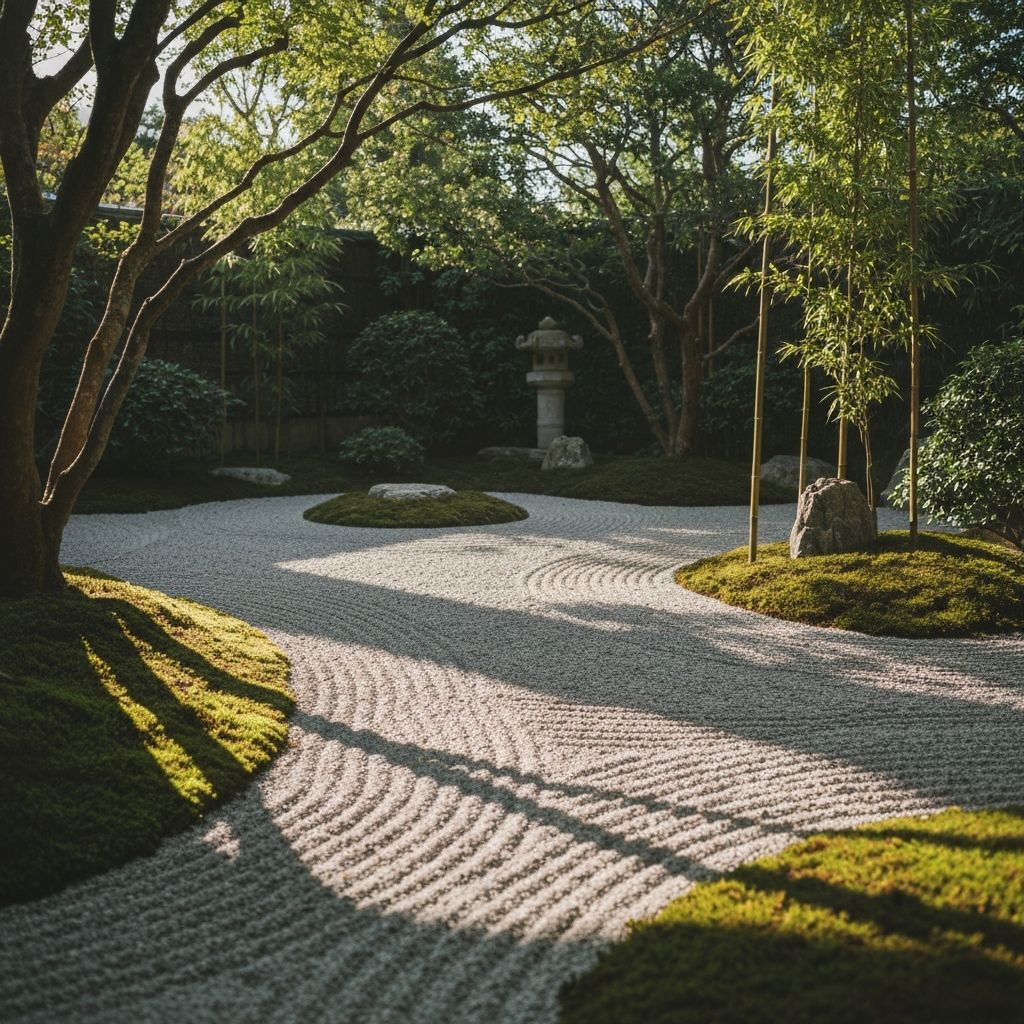 Sunlight filtering through leaves in a peaceful garden